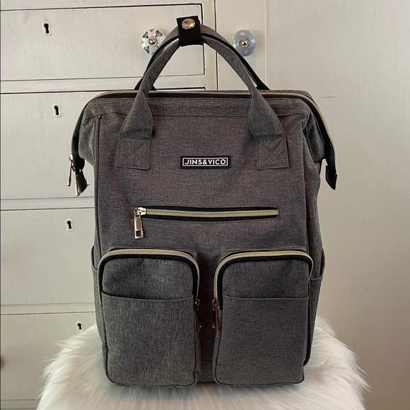 jins & vico Handbags - Backpack diaper bag carry all bag Gray